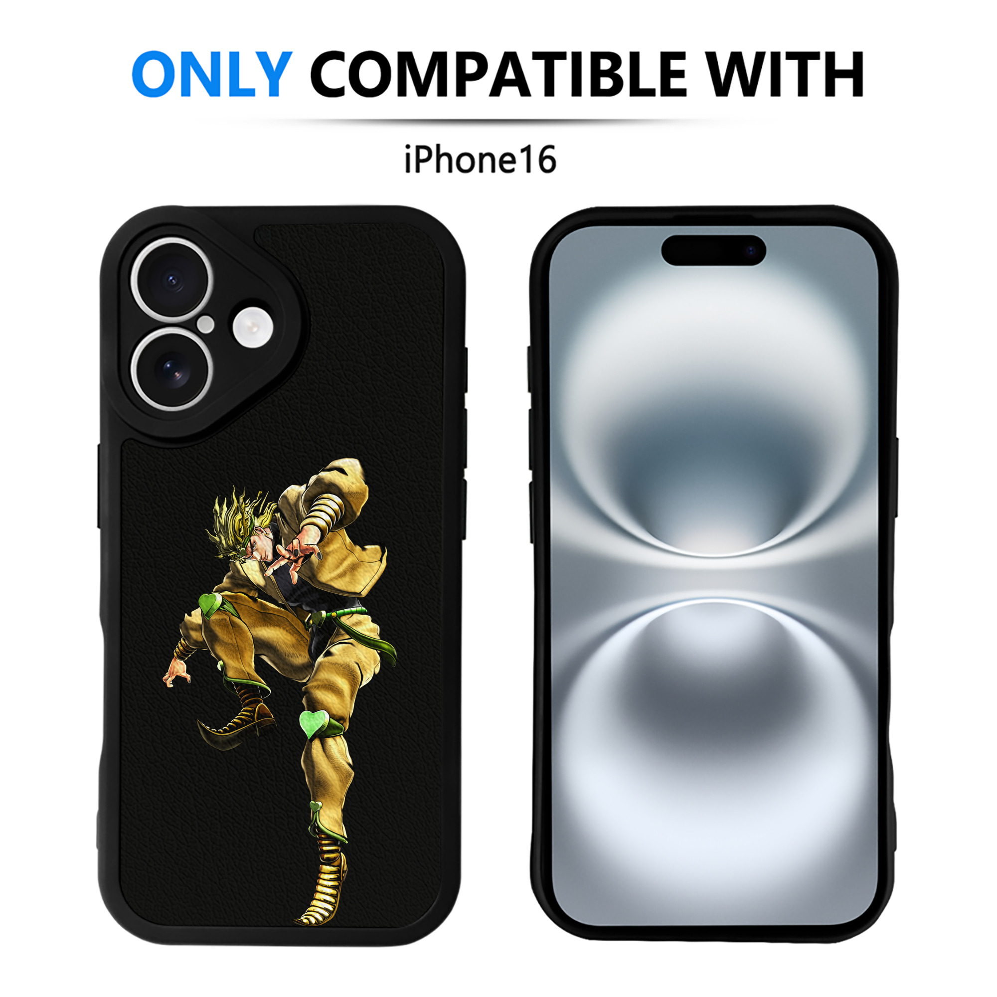 （画像用） ジョジョの奇妙な冒険 ディオ?ブランドー JoJo's Bizarre Adventure Dio Brando 【iPhone 16シリーズ対応】シリコンスマホケース（レザー調） 材質：シリコン